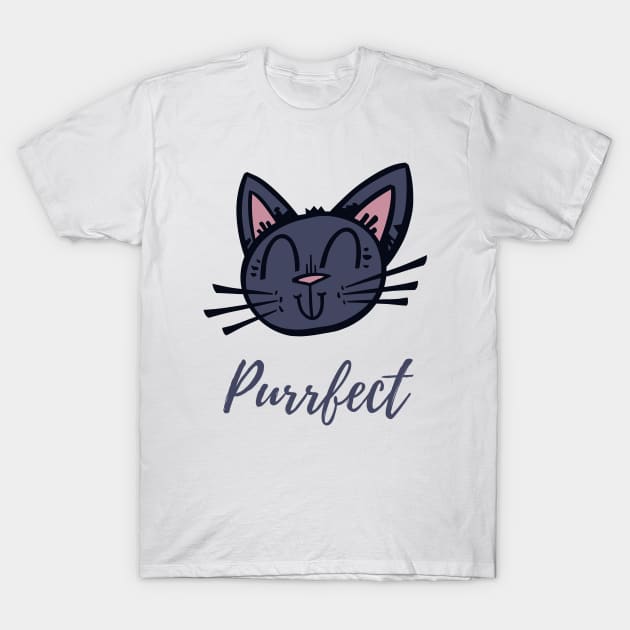 Purrfect happy and cute cat T-Shirt by Purrfect Shop